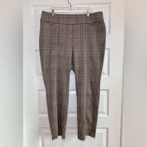 Lane Bryant Plaid Waistband Pants in Brown and Black
